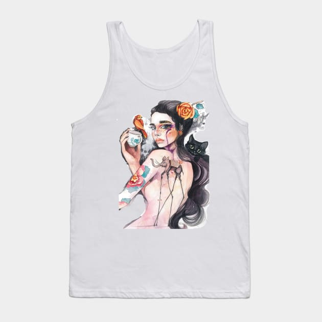 Dali girl dali Elephant and black cat Tank Top by TatianaBS